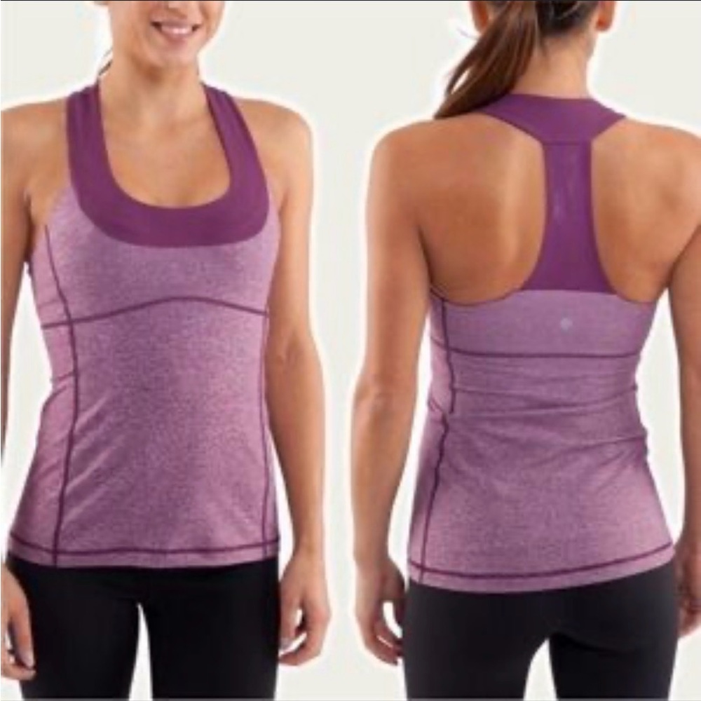 NWOT Lululemon Scoop Neck Tank Top in Heathered Pink (Size 8)